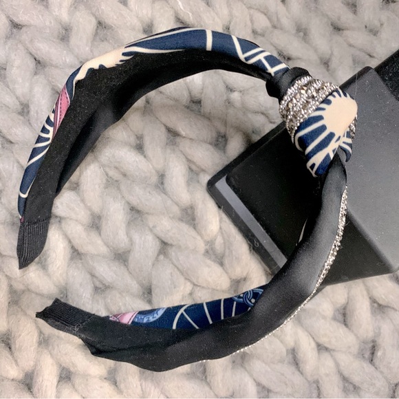 NWOT Crystal & Print Turban Headband - Picture 2 of 2